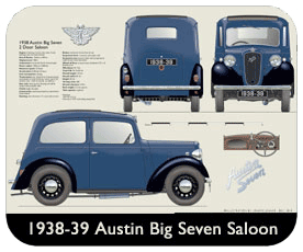Austin Big Seven 2 door 1938-39 Place Mat, Small